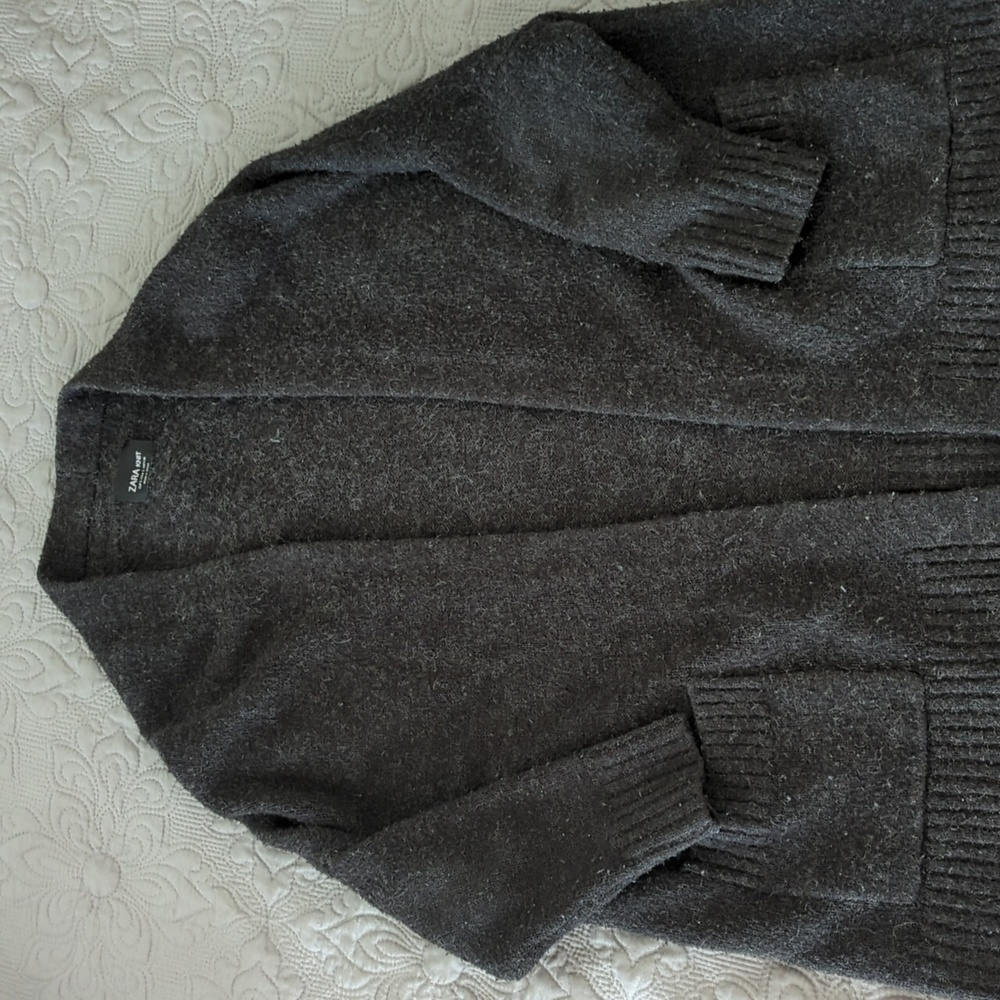 Zara Knit Cardigan Charcoal Grey